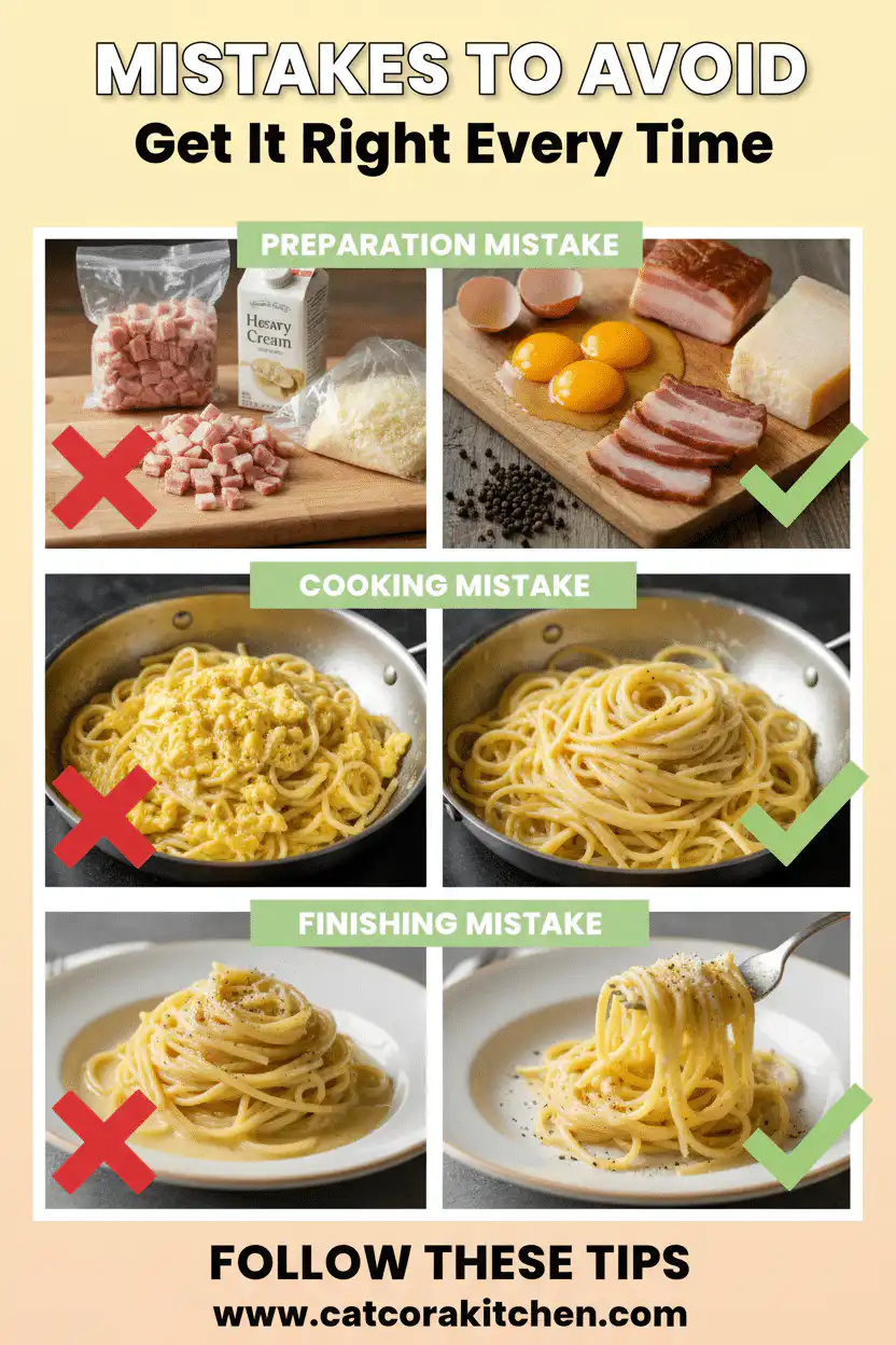 Authentic carbonara common mistakes