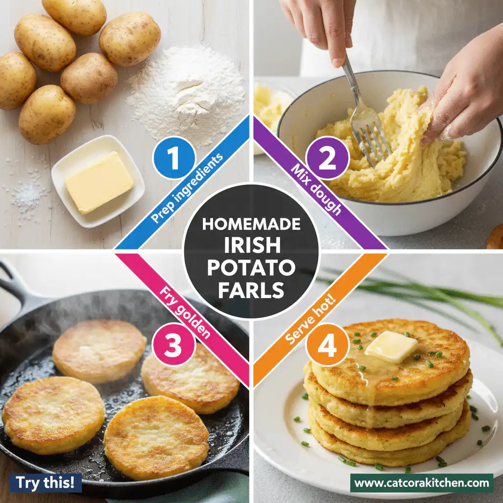 card recipe ingredients and instructions Irish potato farls homemade