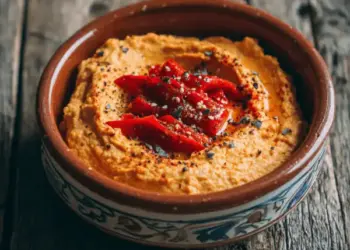 homemade hummus with roasted red pepper