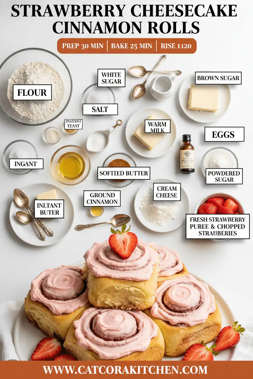 Strawberry cheesecake cinnamon rolls ingredients