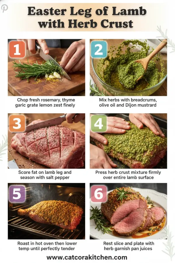 Easter leg of lamb with herb crust How to Make