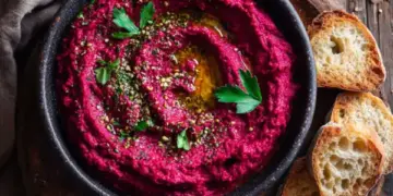 beet hummus with za'atar
