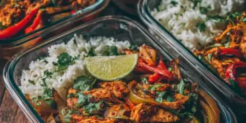 chicken fajita meal prep bowls