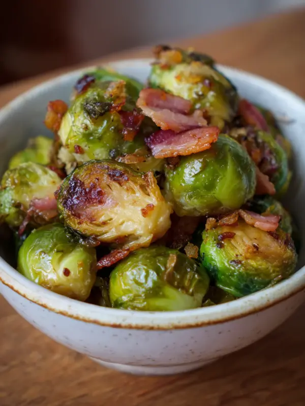 Crispy Brussels Sprouts with Bacon
