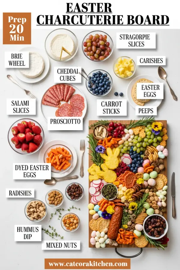 Easter charcuterie board ingredients