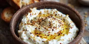 whipped feta dip with honey