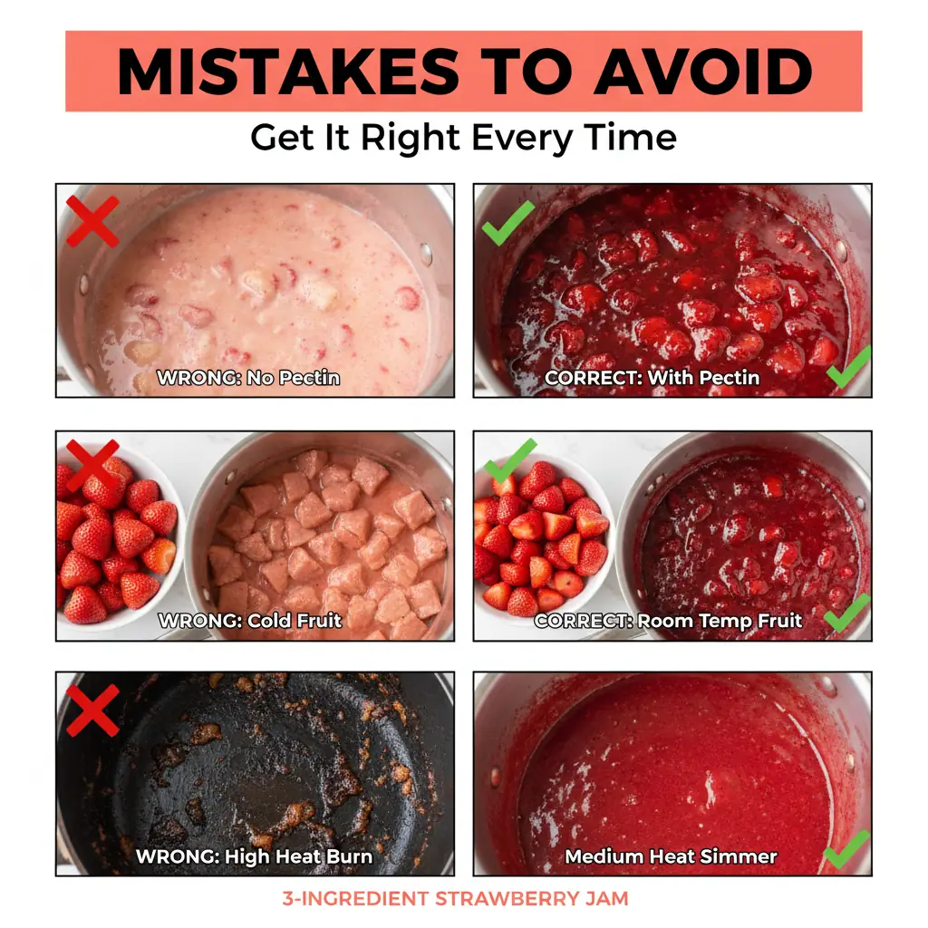 3 ingredient strawberry jam common mistakes