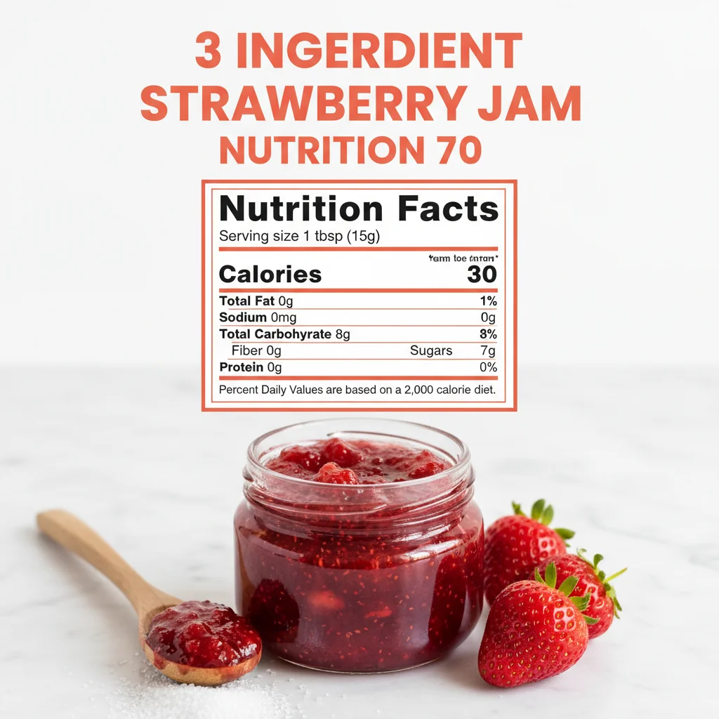 3 ingredient strawberry jam nutritional information