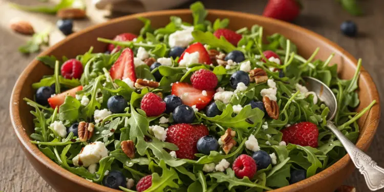 arugula berry salad recipe featured