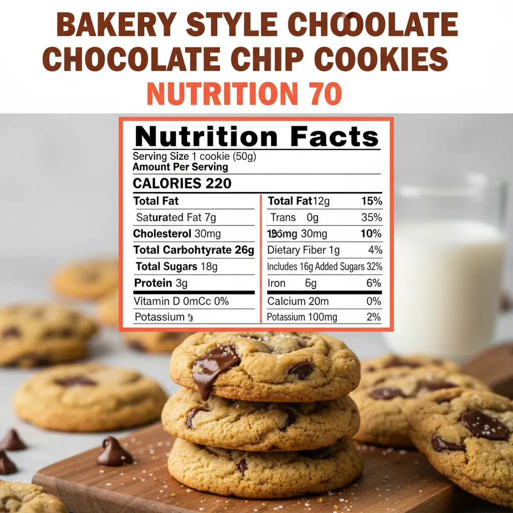 bakery style chocolate chip cookies nutritional information