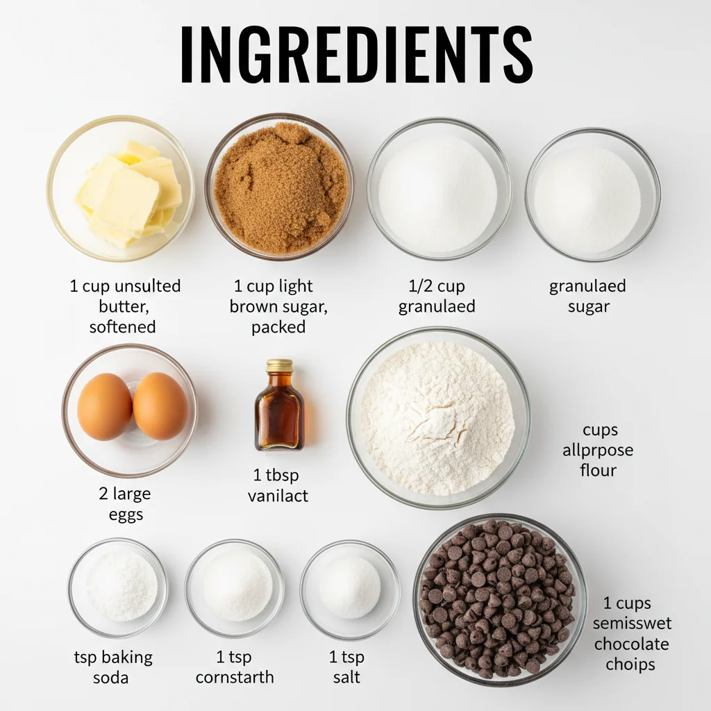 bakery style chocolate chip cookies recipe ingredients