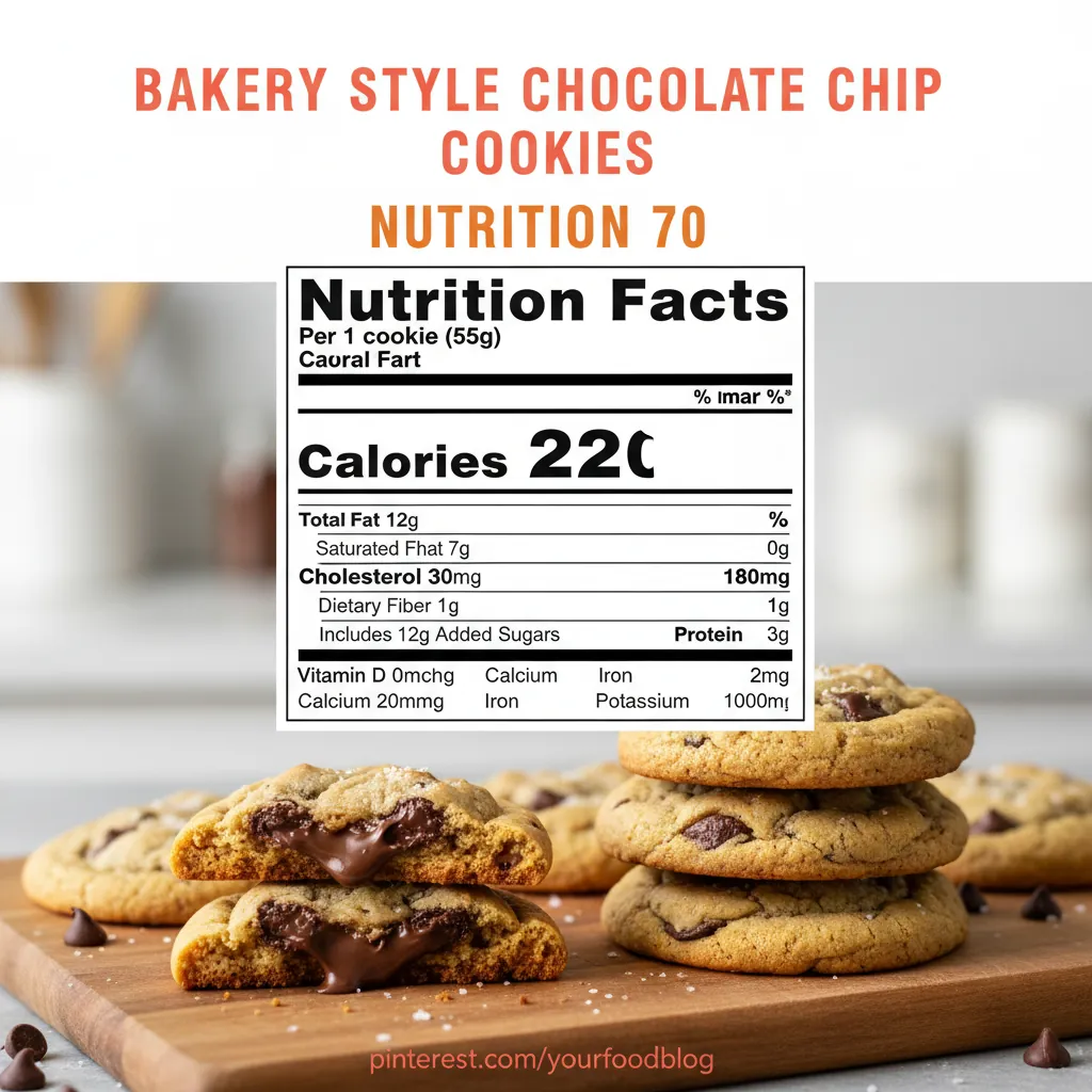 bakery style chocolate chip cookies recipe nutritional information