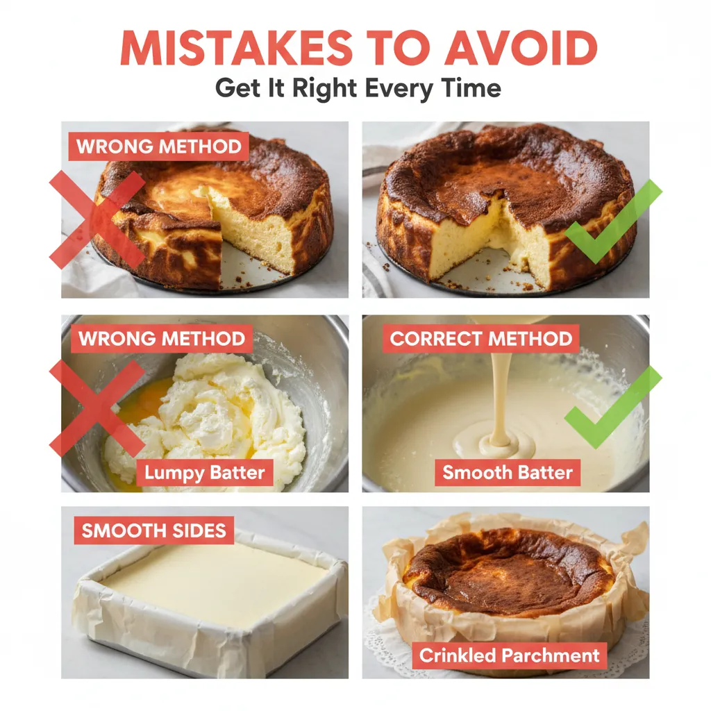 basque cheesecake recipe common mistakes