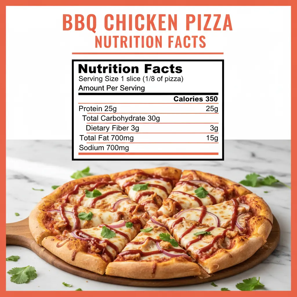 bbq chicken pizza recipe nutritional information