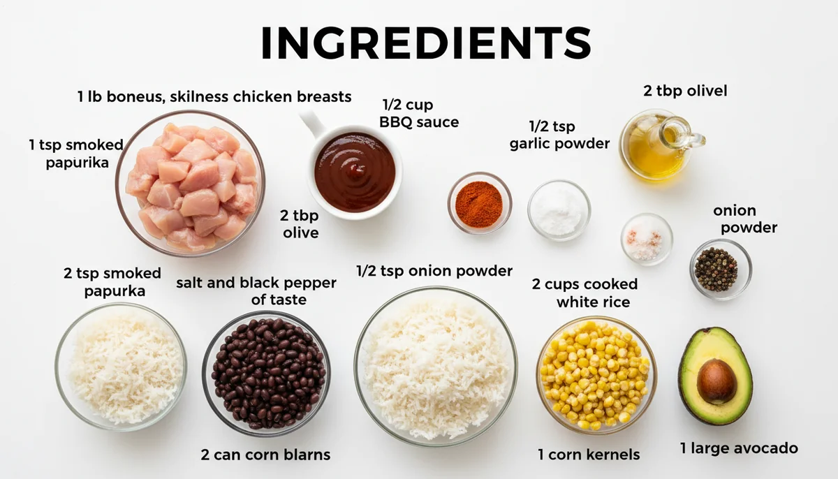 BBQ chicken rice bowl ingredients