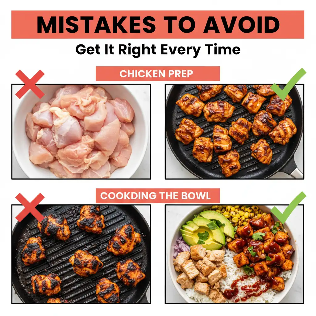 BBQ chicken rice bowl common mistakes