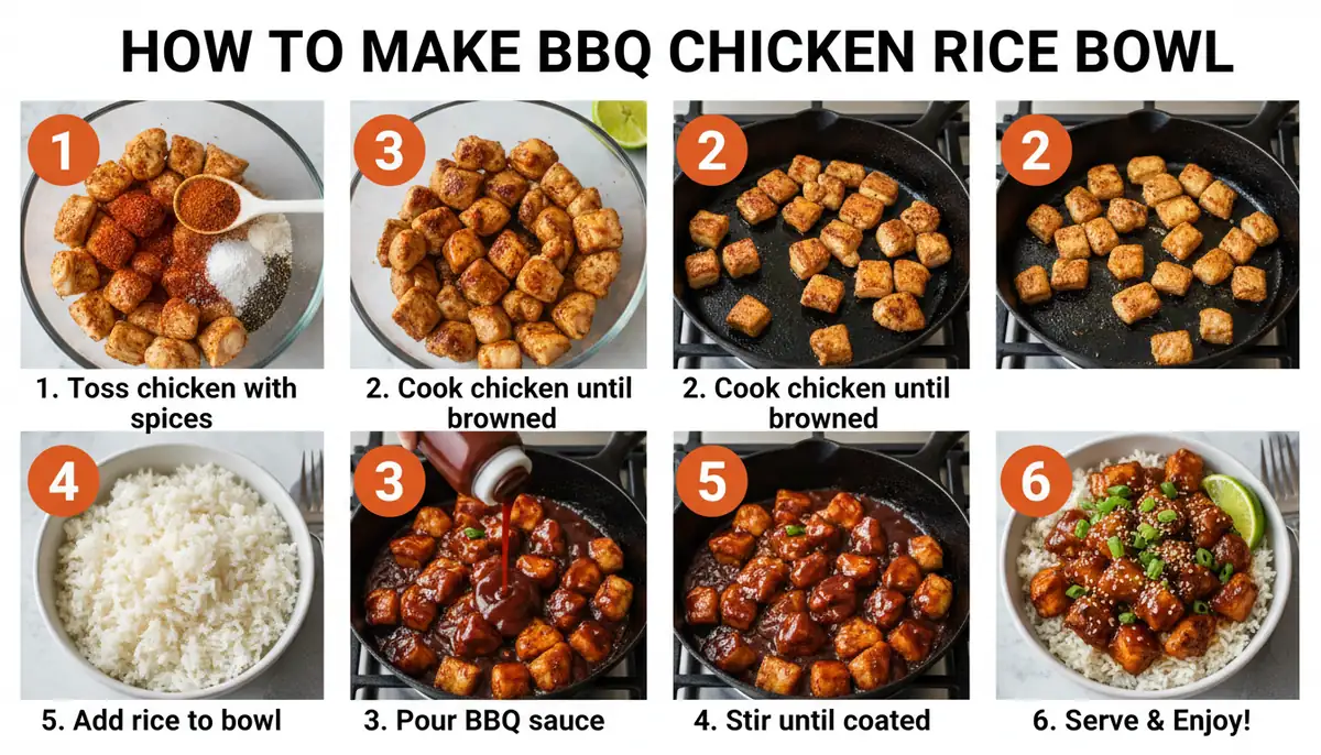 How to make BBQ chicken rice bowl