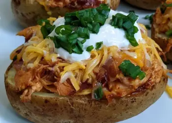 bbq chicken stuffed potatoes featured