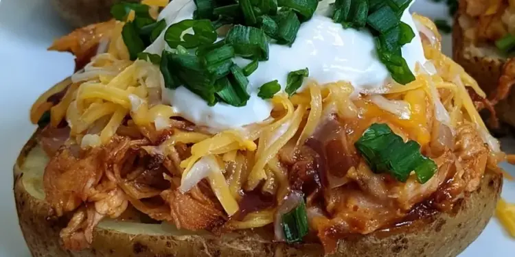 bbq chicken stuffed potatoes featured