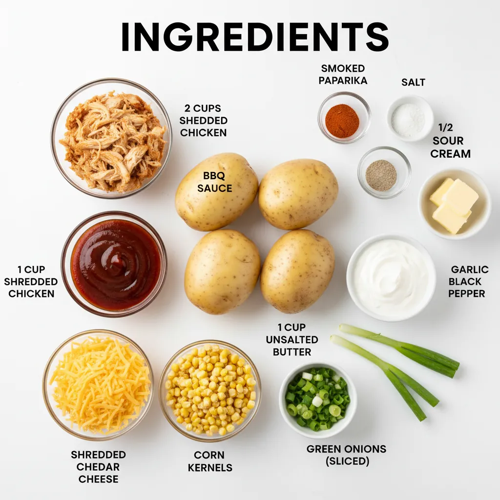 bbq chicken stuffed potatoes ingredients