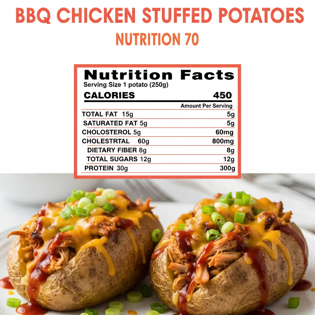 bbq chicken stuffed potatoes nutritional information