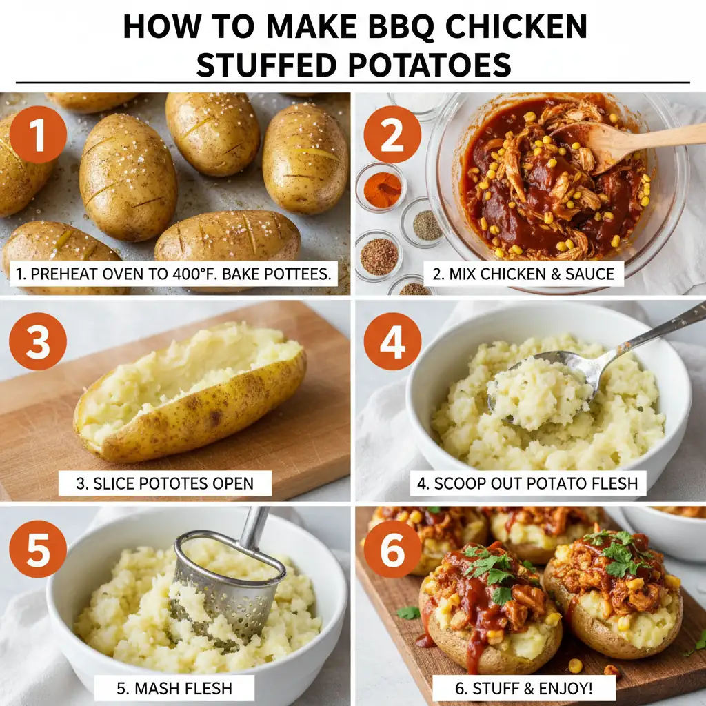 How to make bbq chicken stuffed potatoes