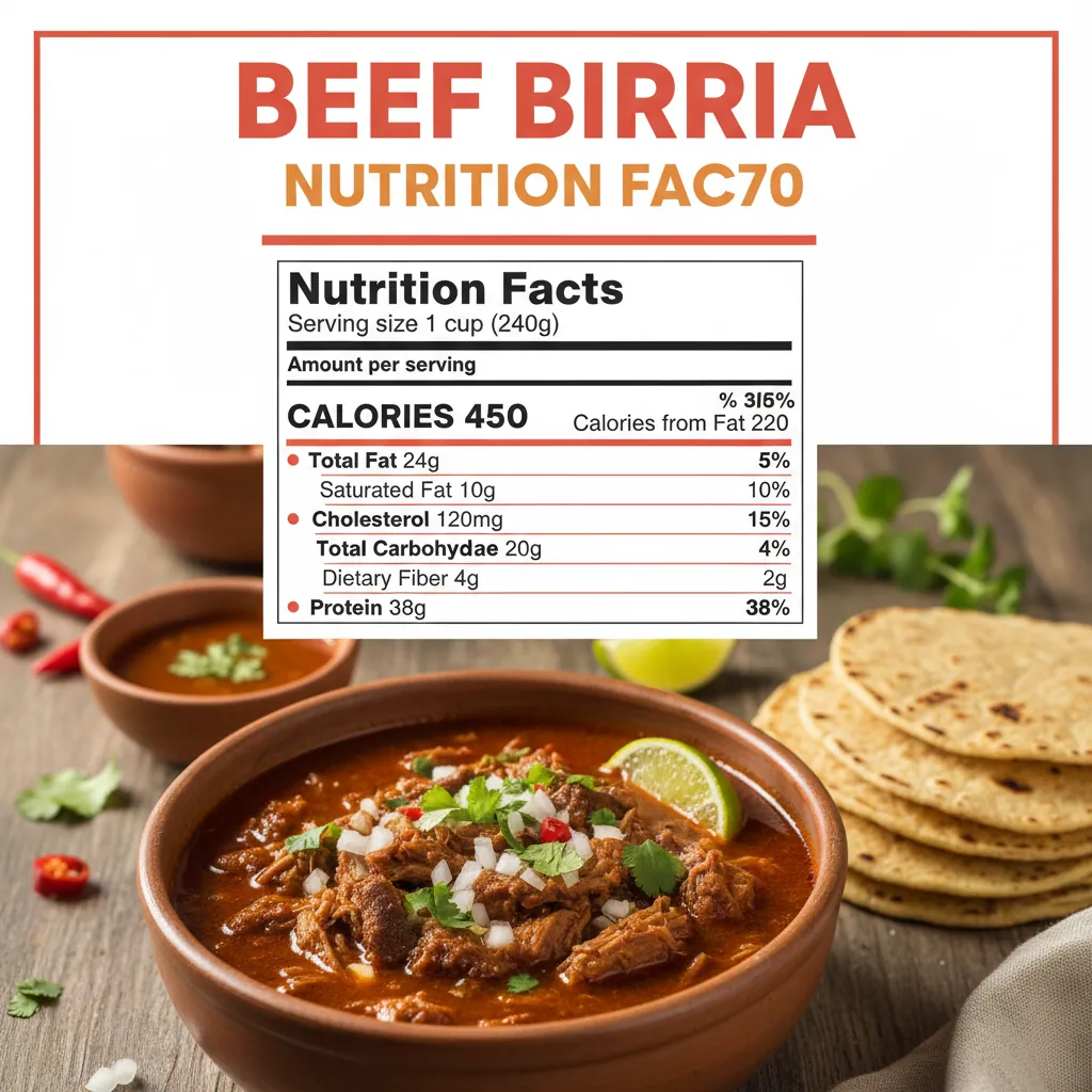 beef birria recipe nutritional information