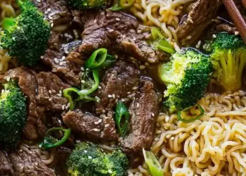 beef broccoli ramen recipe featured