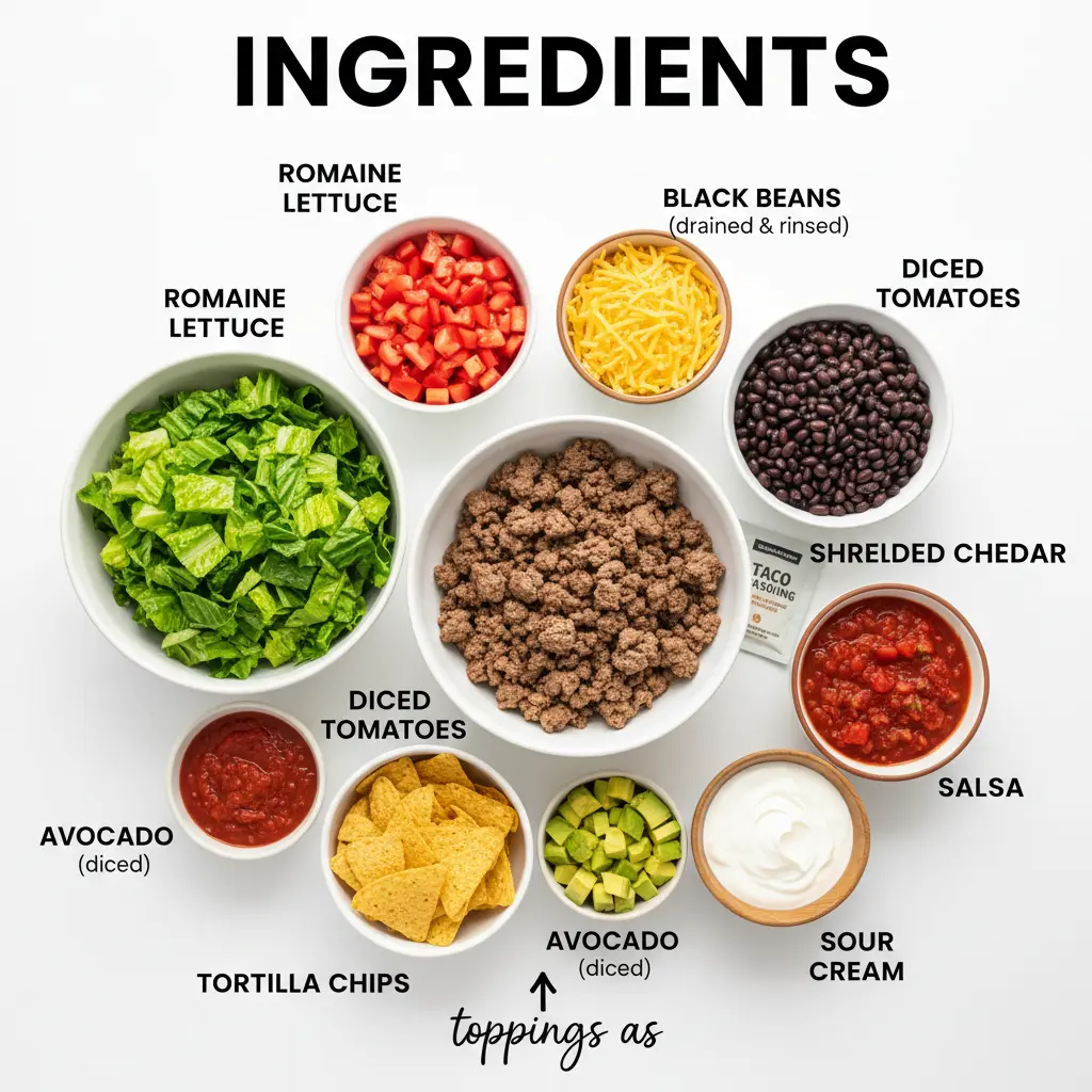 beef taco salad recipe ingredients