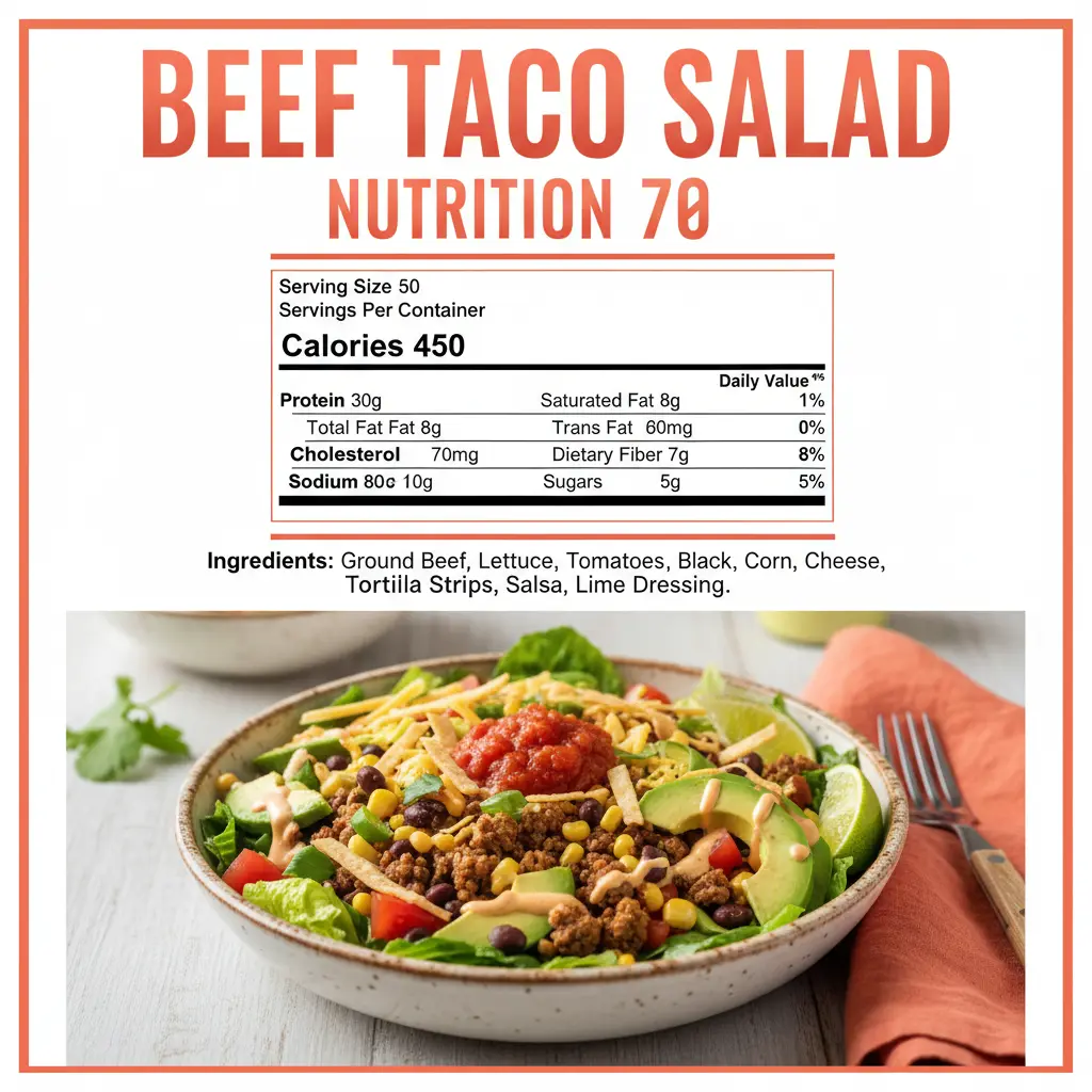 beef taco salad recipe nutritional information