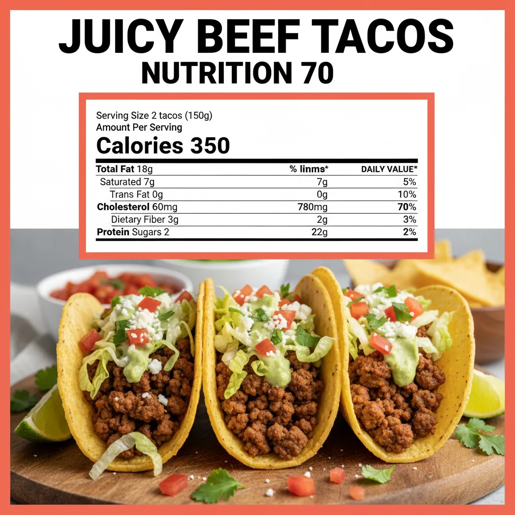 beef tacos recipe nutritional information