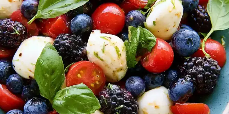 berry caprese salad recipe featured