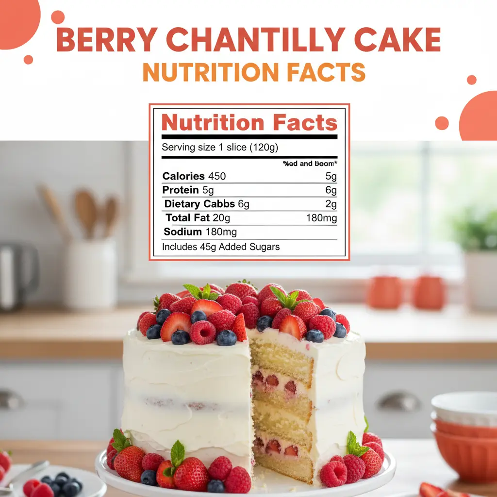 berry chantilly cake recipe nutritional information