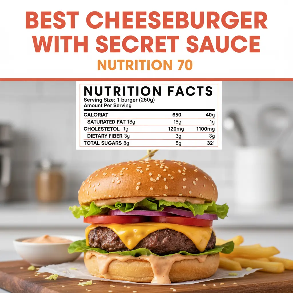 best cheeseburger with secret sauce nutritional information