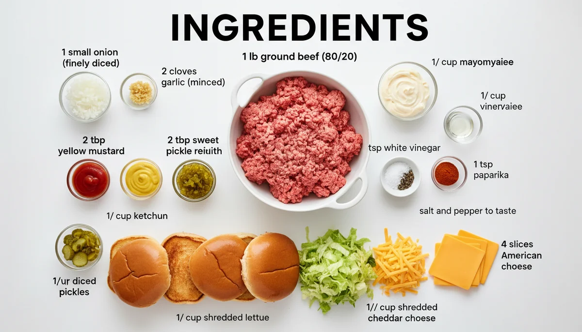 Big Mac Sloppy Joes recipe ingredients