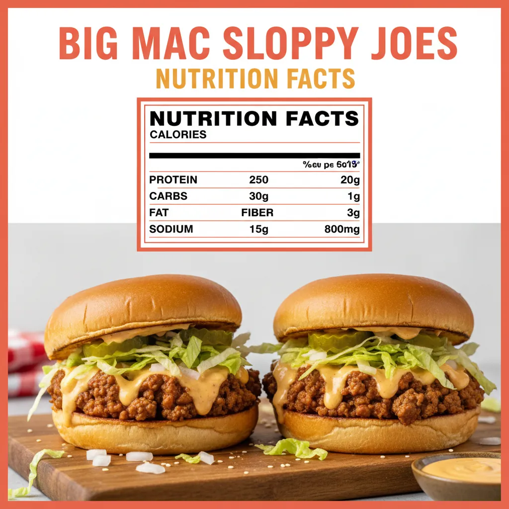 Big Mac Sloppy Joes recipe nutritional information