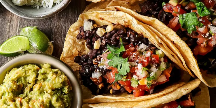 black bean tacos recipe featured