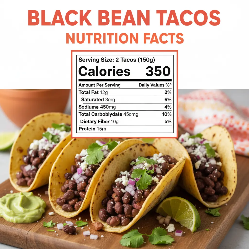black bean tacos recipe nutritional information