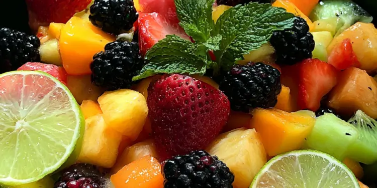 blackberry lime fruit salad featured