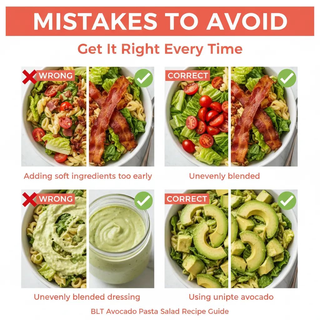 BLT avocado pasta salad recipe common mistakes