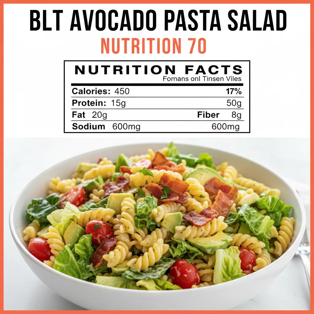 BLT avocado pasta salad recipe nutritional information