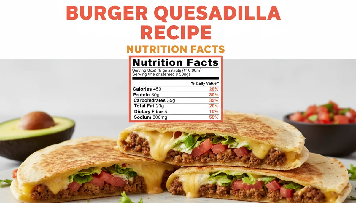 burger quesadilla recipe nutritional information