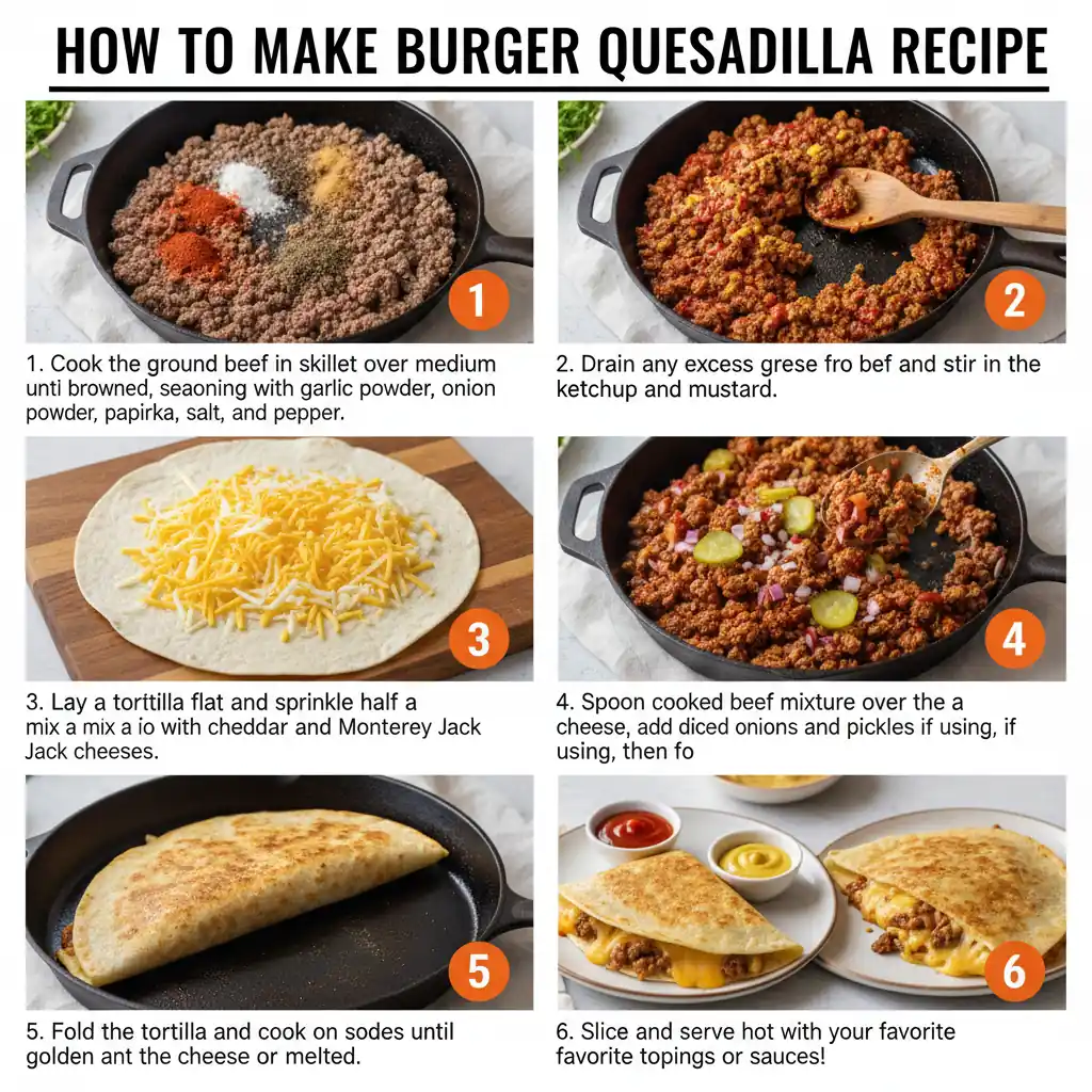 How to make burger quesadilla recipe