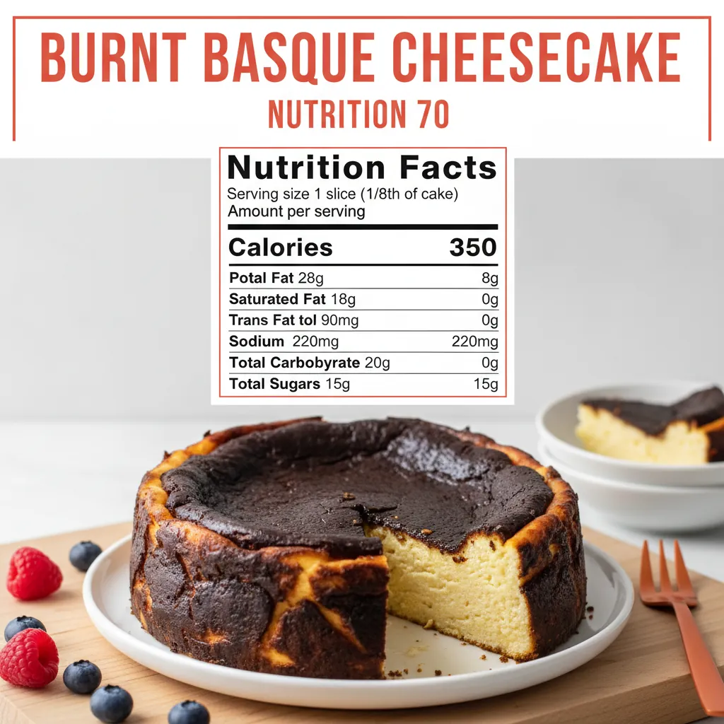 burnt basque cheesecake recipe nutritional information