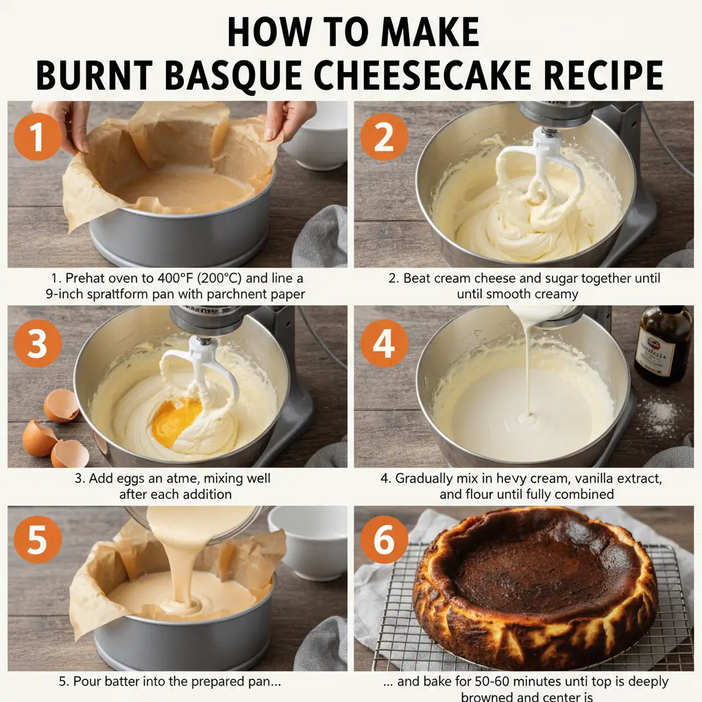How to make burnt basque cheesecake recipe