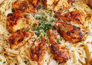 Cajun Chicken Rigatoni Alfredo featured