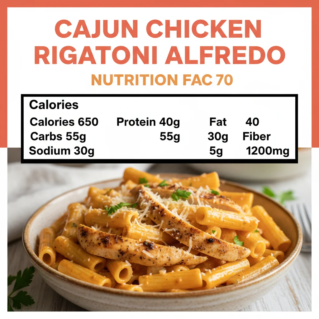Cajun Chicken Rigatoni Alfredo nutritional information