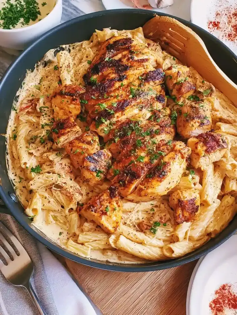 Cajun Chicken Rigatoni Alfredo recipeCard1