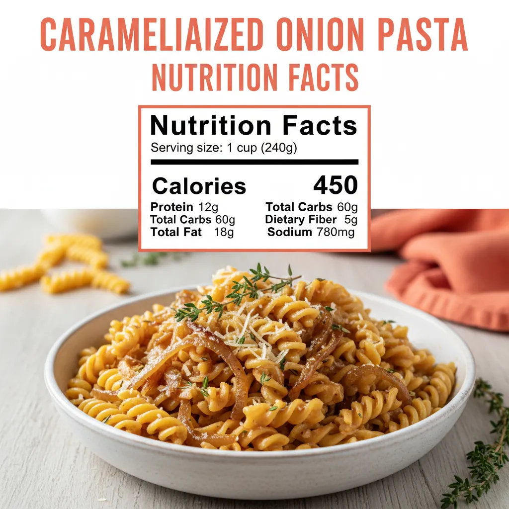 caramelized onion pasta recipe nutritional information
