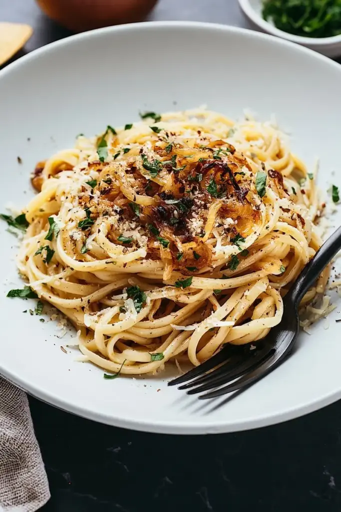 caramelized onion pasta recipe recipeCard1